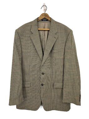 Polo University by Ralph Lauren Houndstooth Blazer Mens 46L Wool Sportscoat